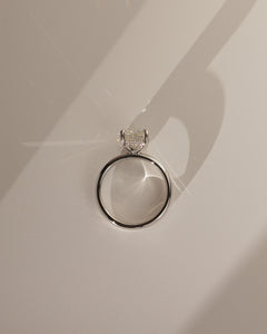 3.50ct Emerald Hidden Halo Solitaire F/VS2 Lab grown Diamond Engagement Ring