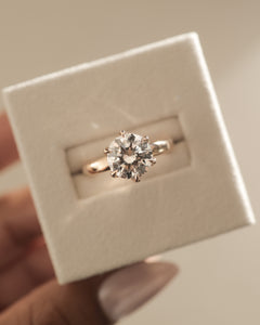 2.0ct Round F/VS1 CVD Diamond Solitaire Engagement Ring