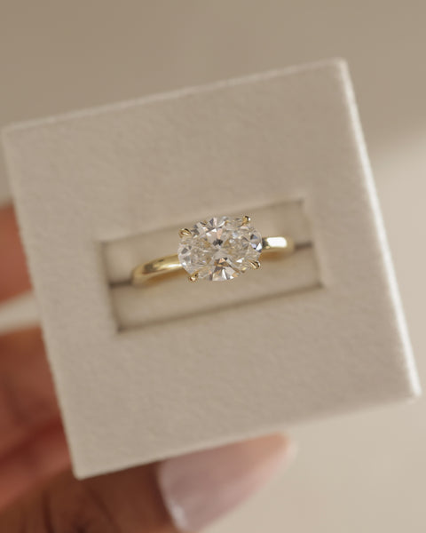 2.0ct Oval East West Solitaire F/VS1 Lab Grown Diamond Engagement Ring