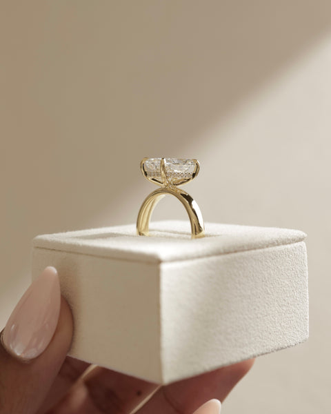 2.0CT Radiant E/VS1 Lab Grown Diamond Hidden Halo Solitaire Engagement Ring