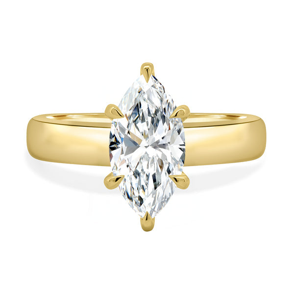 1.0CT Marquise E/VS1 Lab Grown Diamond Hidden Halo Solitaire Engagement Ring