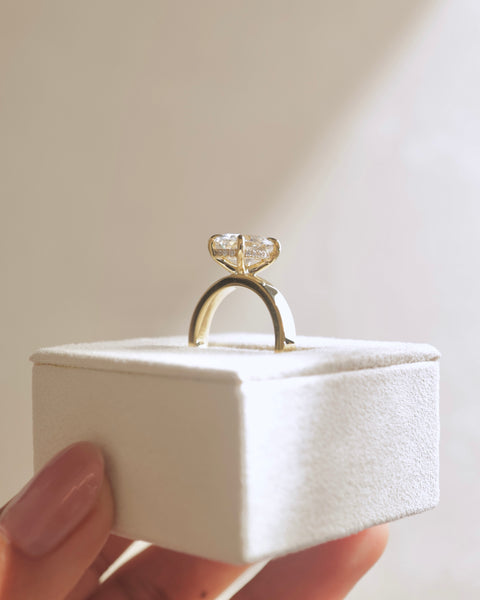 1.50CT Oval F/VS1 CVD Diamond Hidden Halo Solitaire Engagement Ring