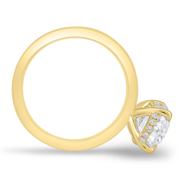 2.0CT Oval E/VS1 Lab Grown Diamond Hidden Halo Solitaire Engagement Ring