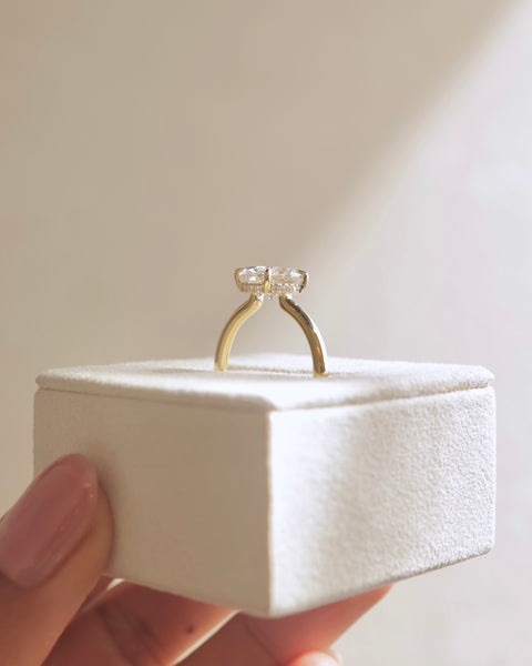 2.0CT Oval E/VS1 Lab Grown Diamond Hidden Halo Solitaire Engagement Ring