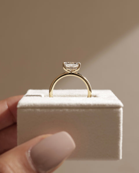 2.0ct Radiant East West F/VS1 CVD Diamond Hidden Halo Engagement Ring