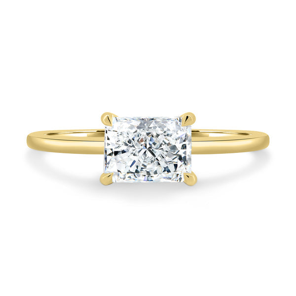 2.0ct Radiant East West F/VS1 CVD Diamond Hidden Halo Engagement Ring