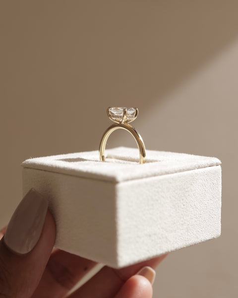 2.0ct Radiant East West F/VS1 CVD Diamond Hidden Halo Engagement Ring