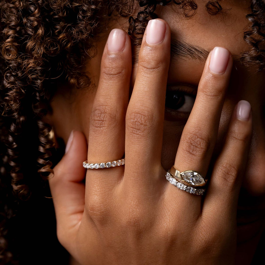 Pear Diamond Stacking Band
