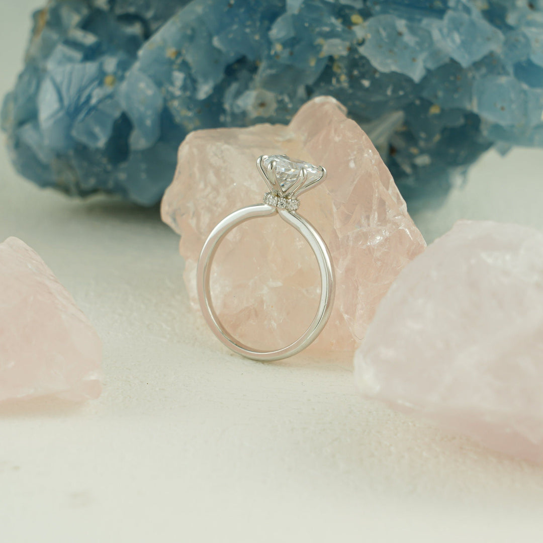 Heart Solitaire Hidden Halo Ring