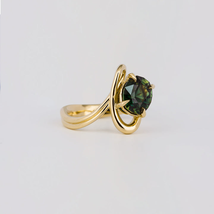 romantic green oval engagement ring vintage heirloom design
