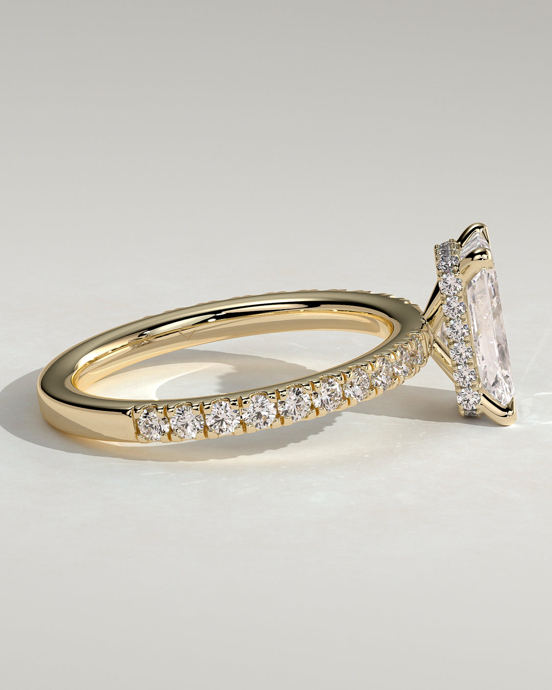 Hidden Halo E/VS1 Pave Engagement Ring