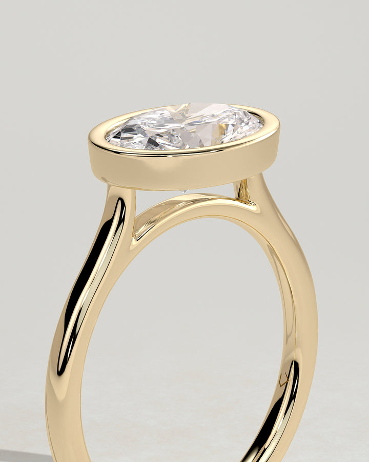 oval cathedral engagement ring
