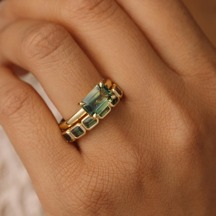 Emerald Cut East West Engagement Ring