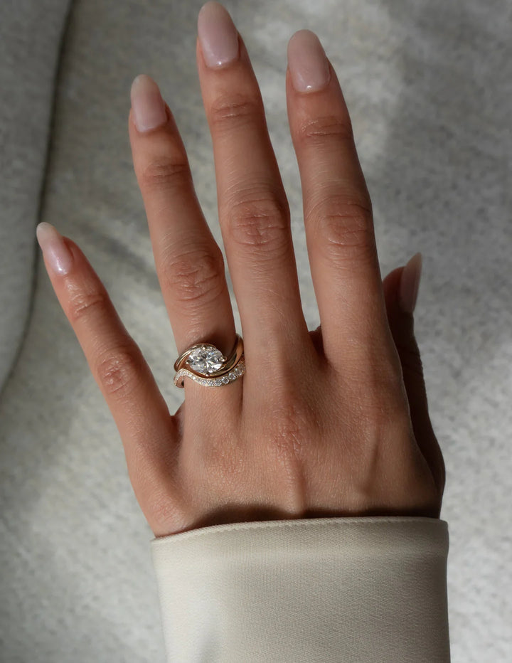 Oval Lab Diamond Ring With Band