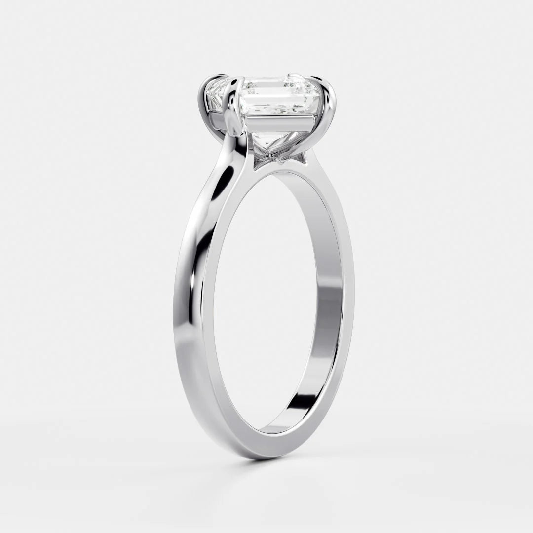 minimalist asscher cathedral engagement ring VVS lab diamond USA 1ct