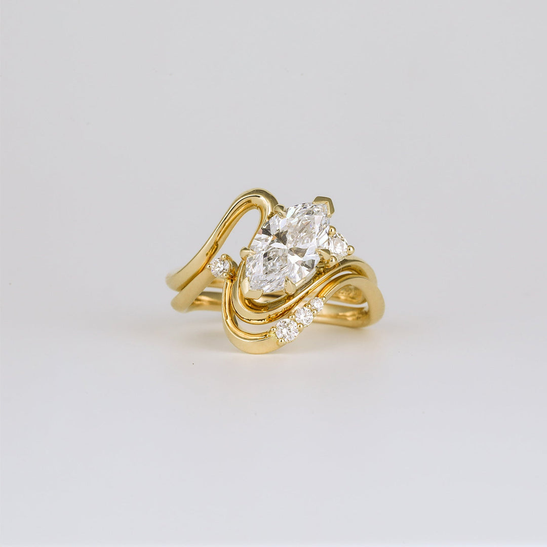 ethical lab grown marquise engagement ring IGI certified