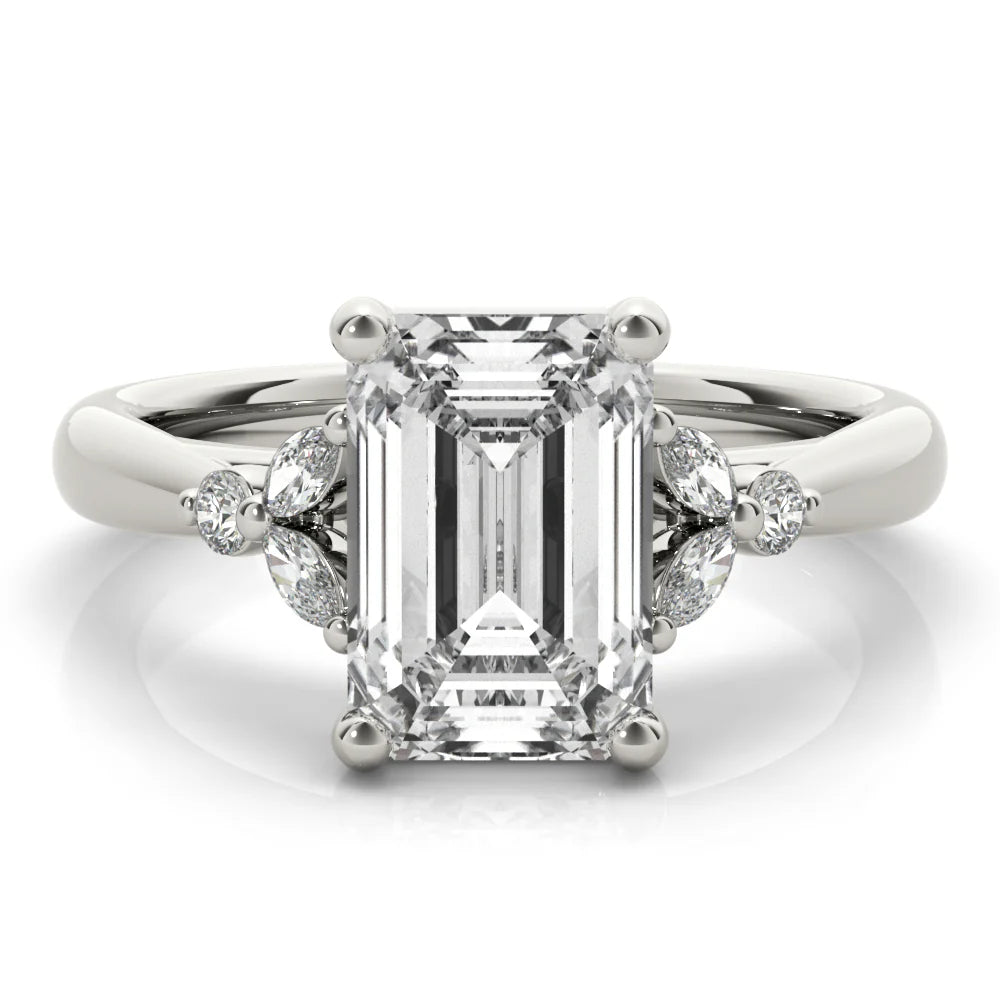 Lab Grown Emerald Engagement Ring