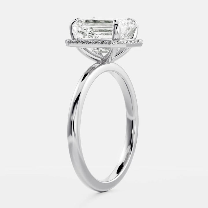 emerald cut halo engagement ring solitaire lab diamond USA 1ct