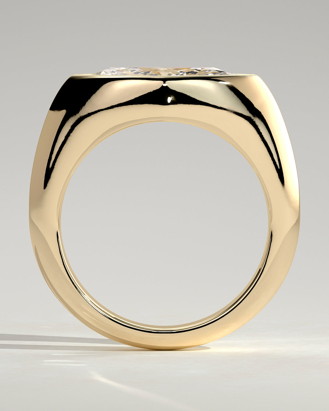 2 carat marquise diamond engagement ring bezel set signet modern design USA