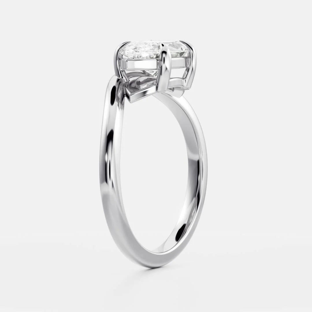 horizontal marquise curved solitaire engagement ring lab grown diamond USA