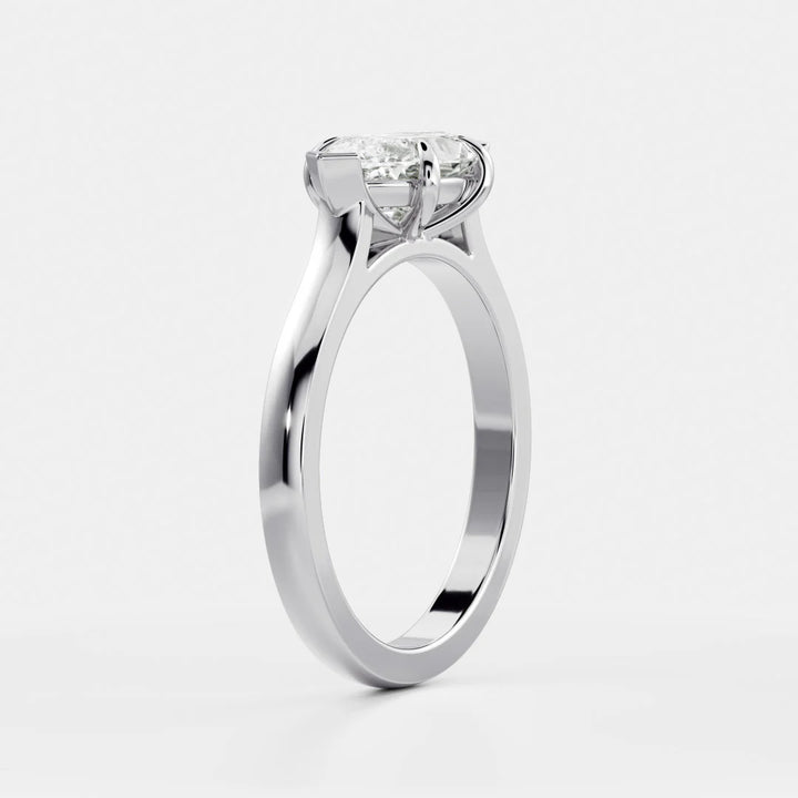 horizontal marquise cathedral engagement ring lab grown diamond USA