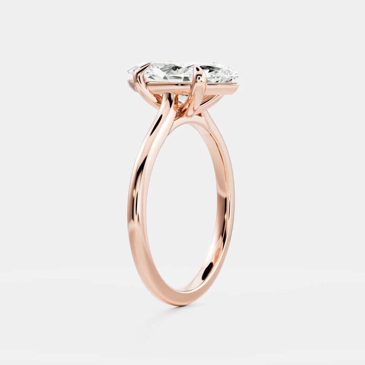 lab grown marquise diamond engagement ring cathedral setting IGI USA