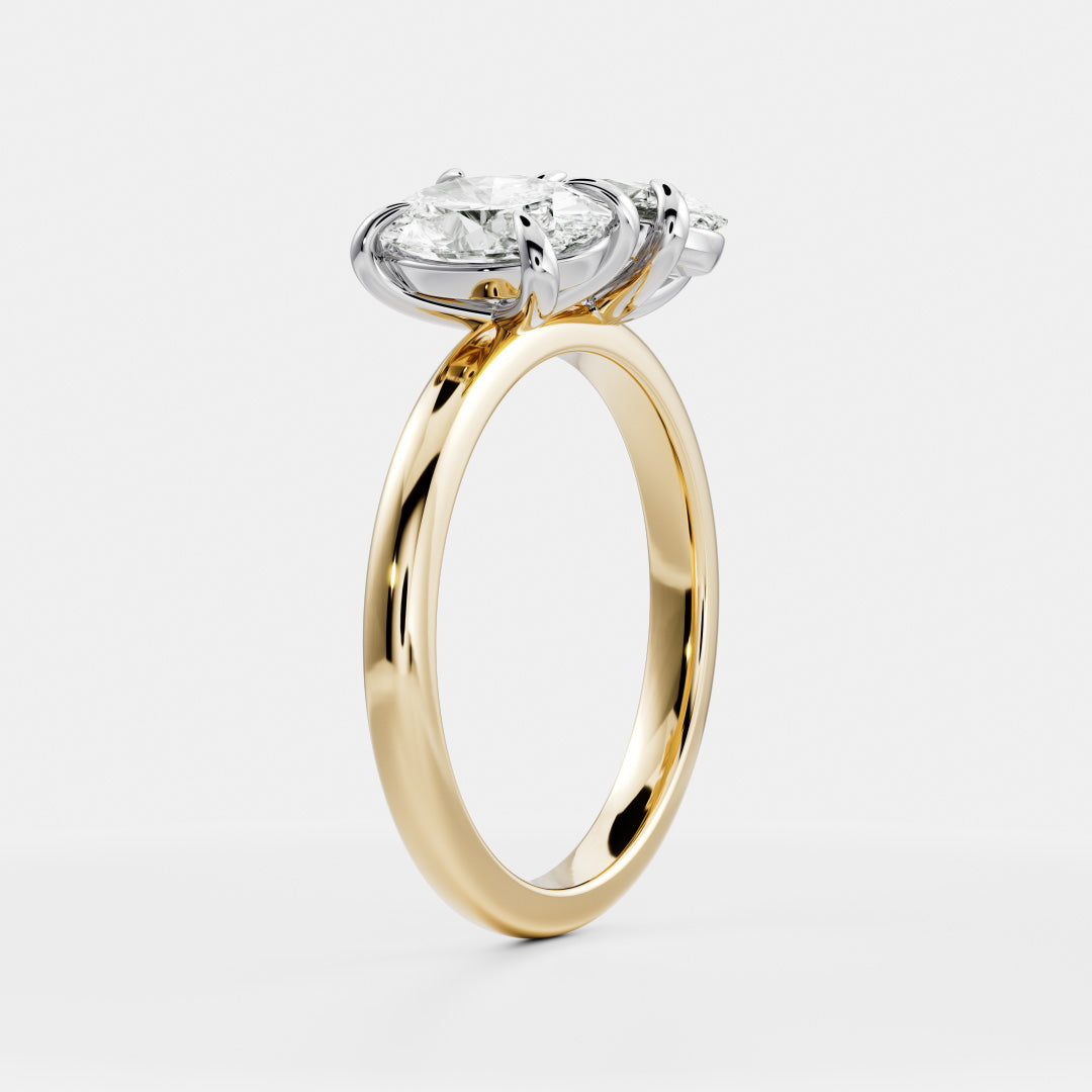 lab grown oval diamond toi et moi ring IGI certified CVD USA