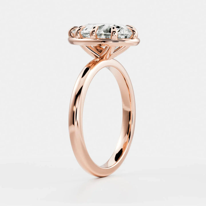 lab grown pear diamond engagement ring bezel set solitaire USA