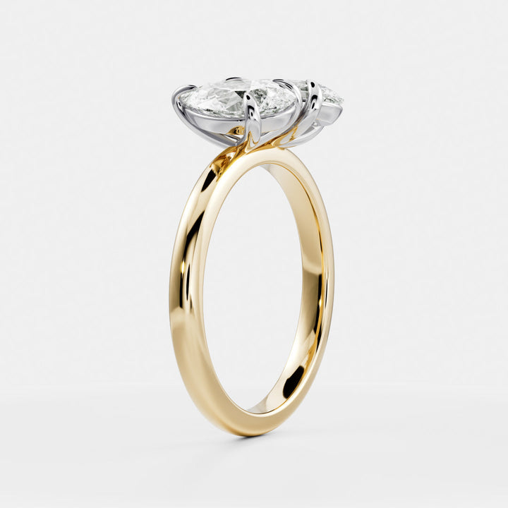 lab grown pear diamond toi et moi ring IGI certified USA