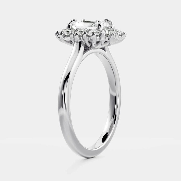 lab grown radiant diamond halo cluster ring IGI certified USA