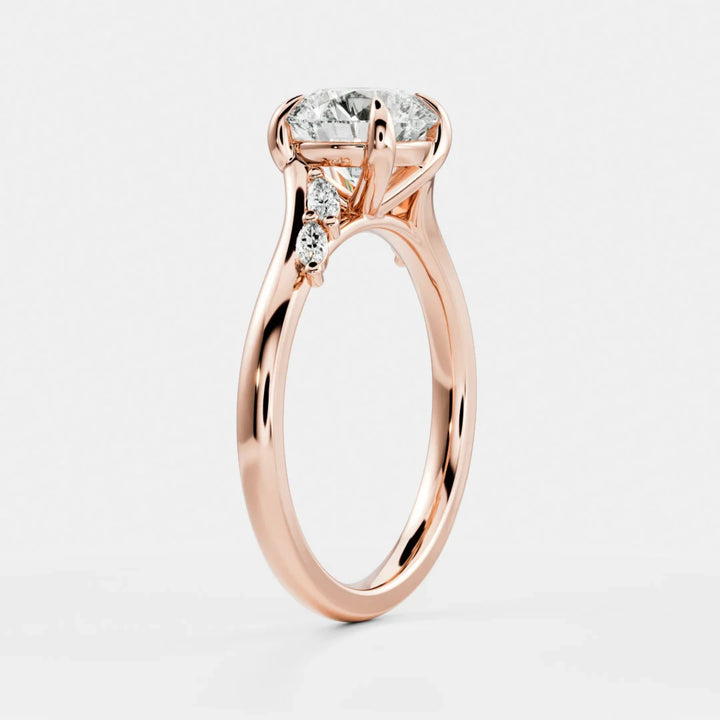 lab grown round diamond cluster engagement ring E/VS1 IGI certified