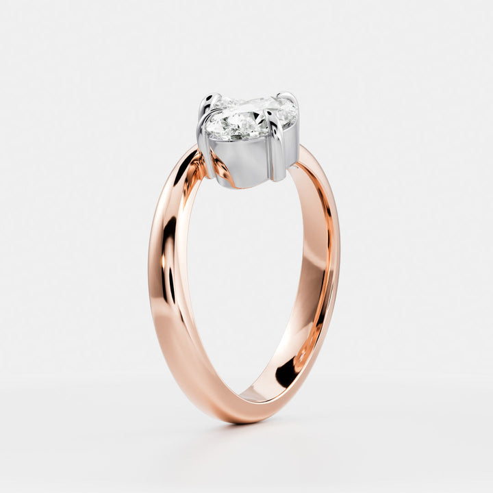 spiral toi et moi pear diamond ring lab grown IGI certified USA