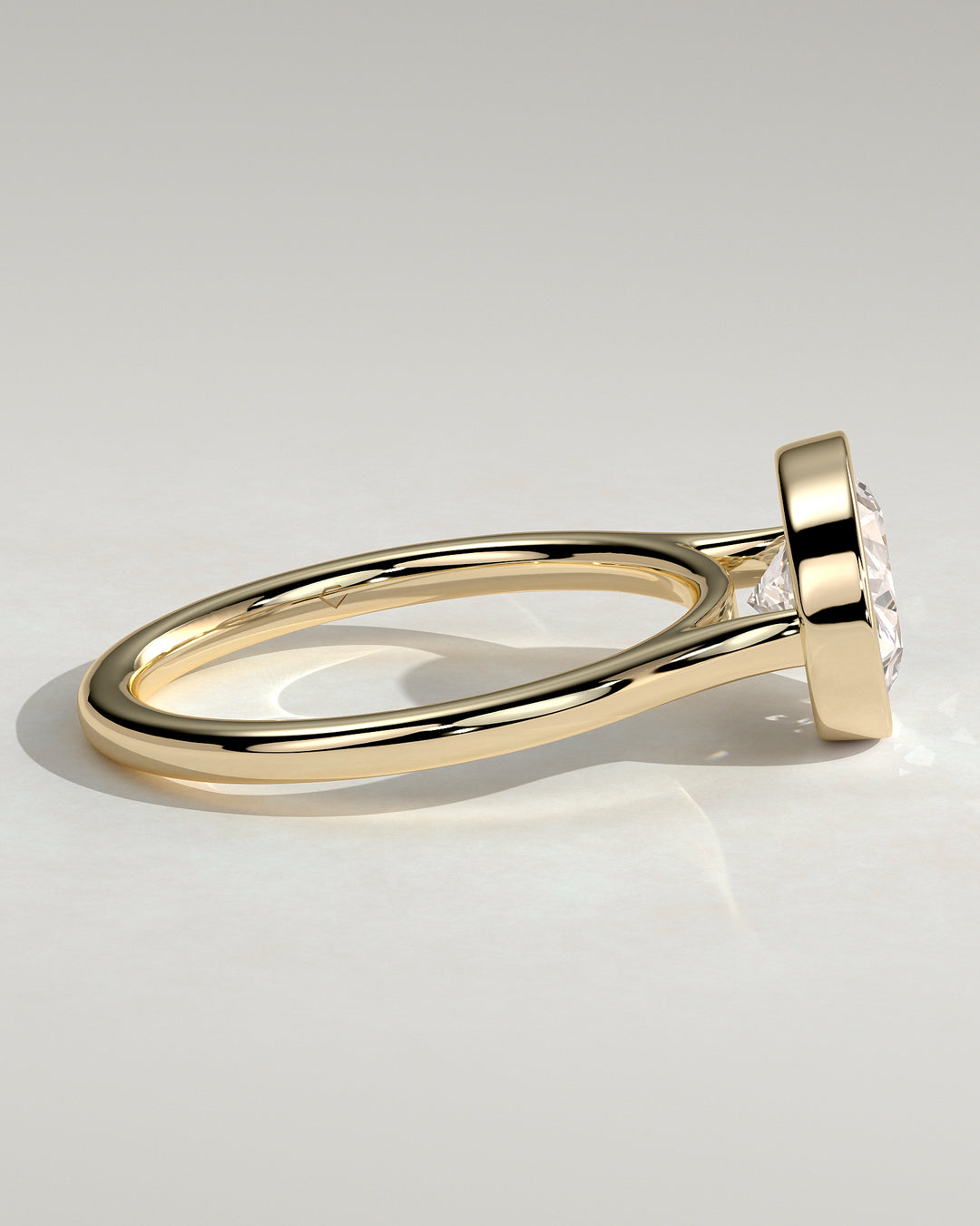 bezel set oval engagement ring