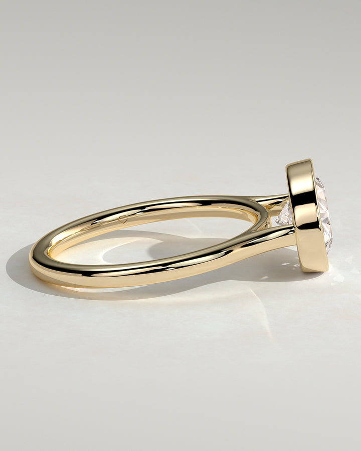 bezel set oval engagement ring