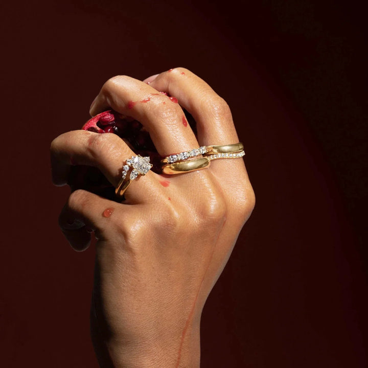 2.50CT Elongated Cushion Cut Lab Grown Diamond Three Stone Engagement Rings