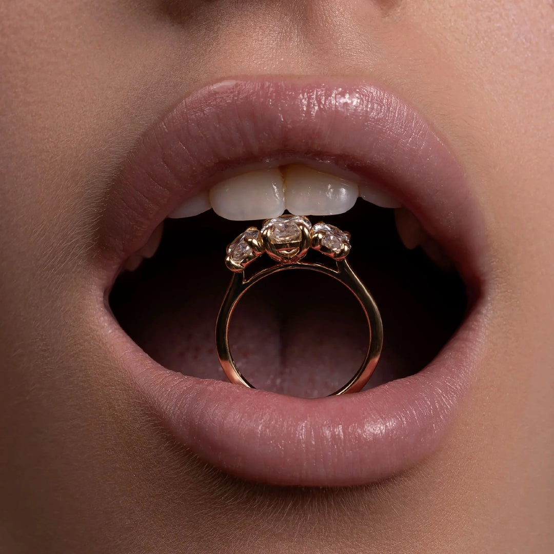 1.50CT Oval Cut Lab Grown Diamond Three Stone Engagement Rings