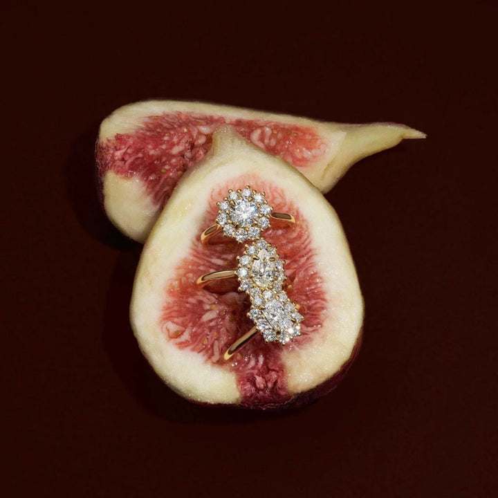 1.0CT Radiant Cut Lab Grown Diamond Halo Cluster Engagement Ring