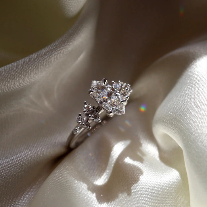 2.0CT Marquise Cut Lab Grown Diamond Cluster Engagement Ring