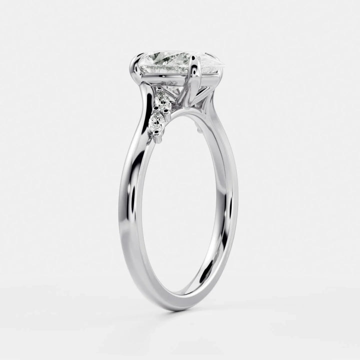 2.0CT Pear Cut E/VS Lab Grown Diamond Twisted Band Engagement Ring