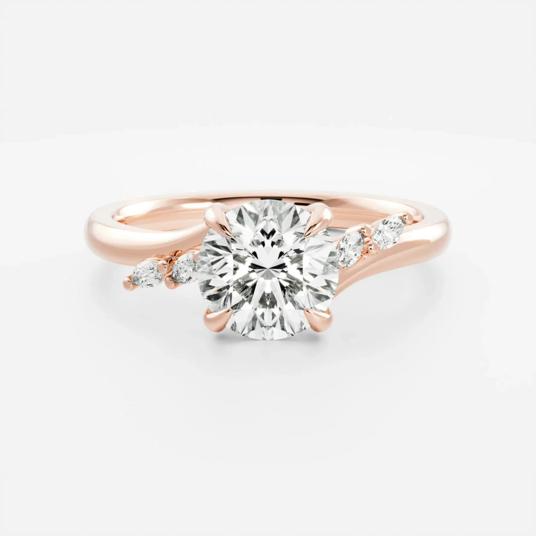2.0CT Round Cut E/VS1 Lab Grown Diamond Twisted Band Engagement Ring