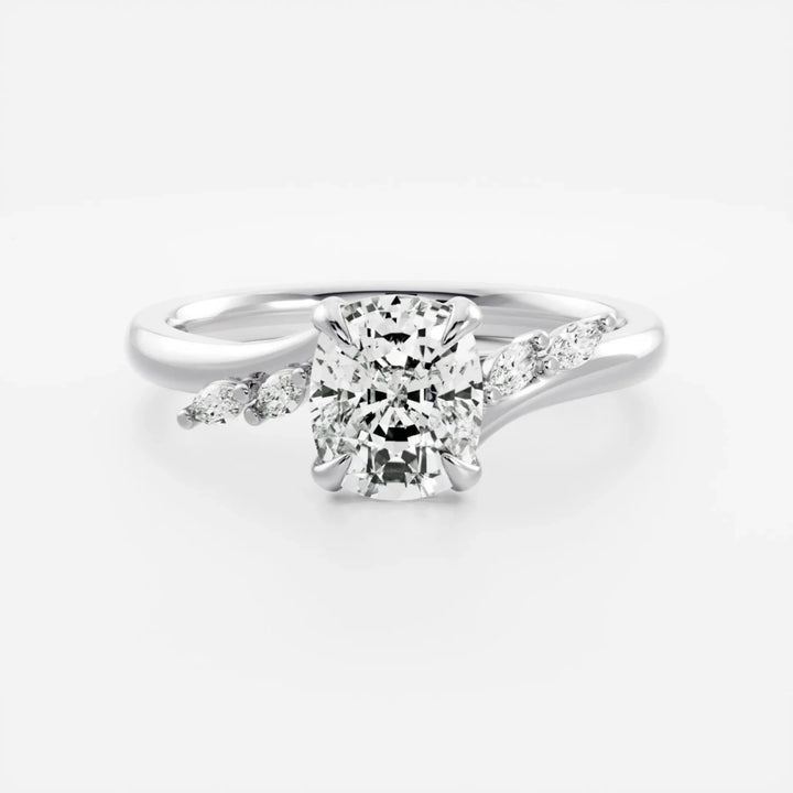 2.0CT Elongated Cushion Cut Lab Grown Diamond Twisted Band Engagement Ring