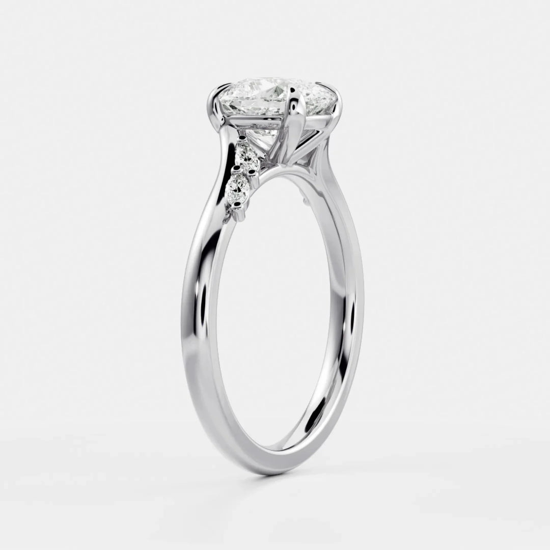 2.0CT Elongated Cushion Cut Lab Grown Diamond Twisted Band Engagement Ring