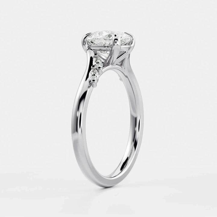 2.0CT Elongated Cushion Cut Lab Grown Diamond Twisted Band Engagement Ring