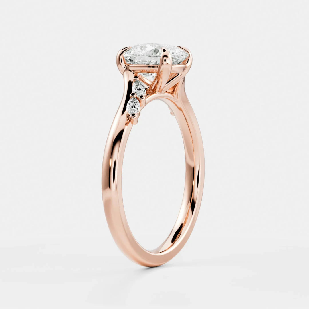 2.0CT Elongated Cushion Cut Lab Grown Diamond Twisted Band Engagement Ring