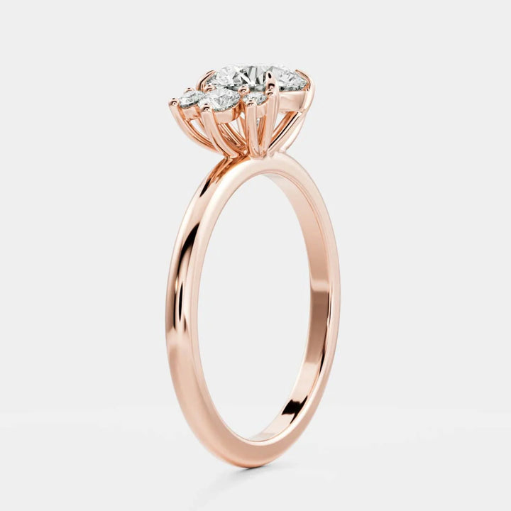 2.0CT Round Cut Lab Grown Diamond Cluster Engagement Ring