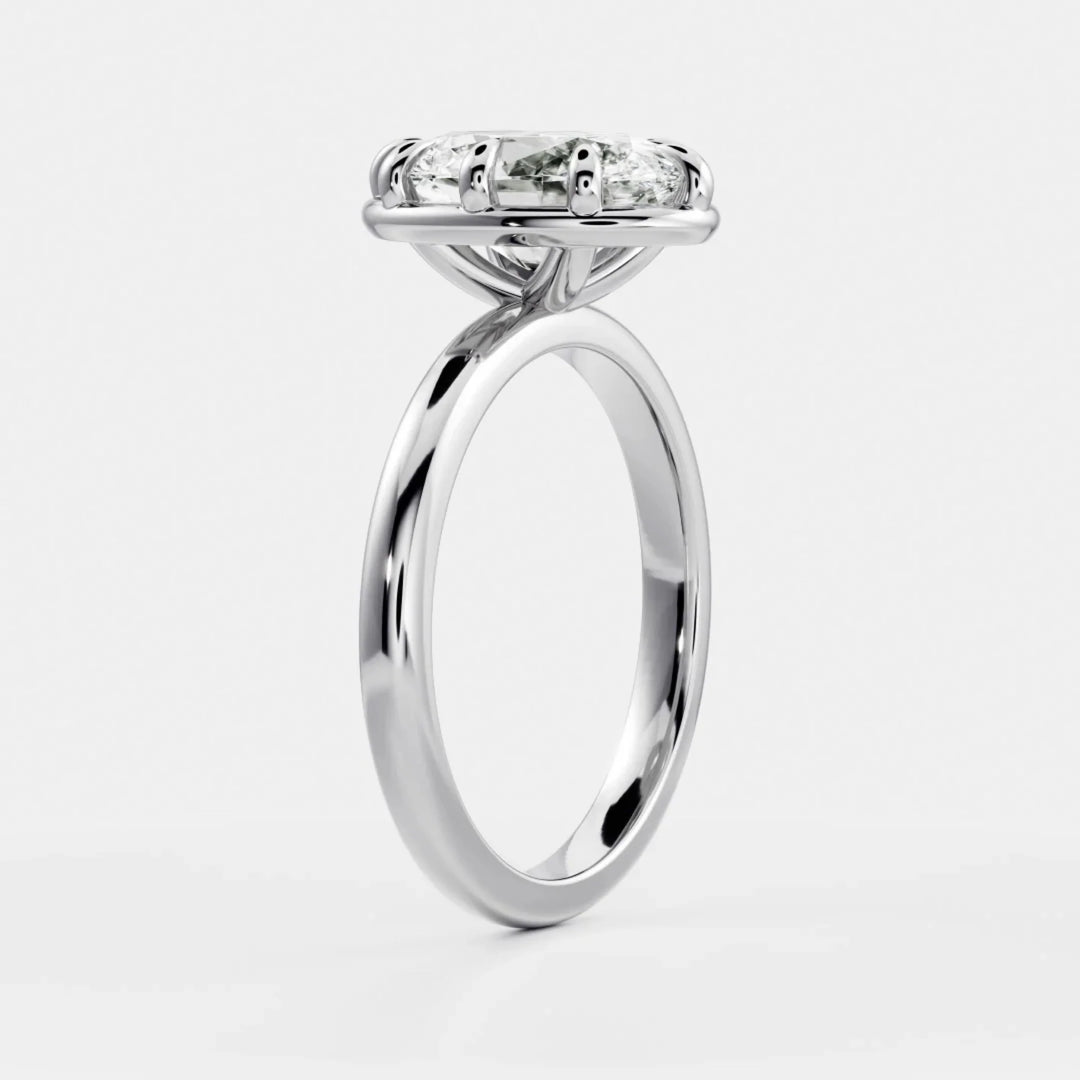 2.0CT Bezel Set Oval Cut Lab Grown Diamond Solitaire Engagement Ring