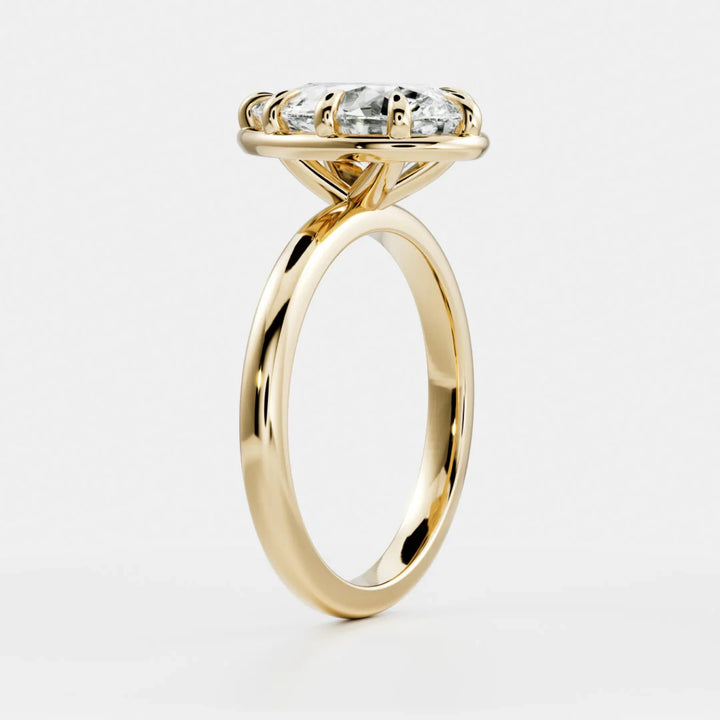 2.0CT Bezel Set Pear Cut Lab Grown Diamond Solitaire Engagement Ring