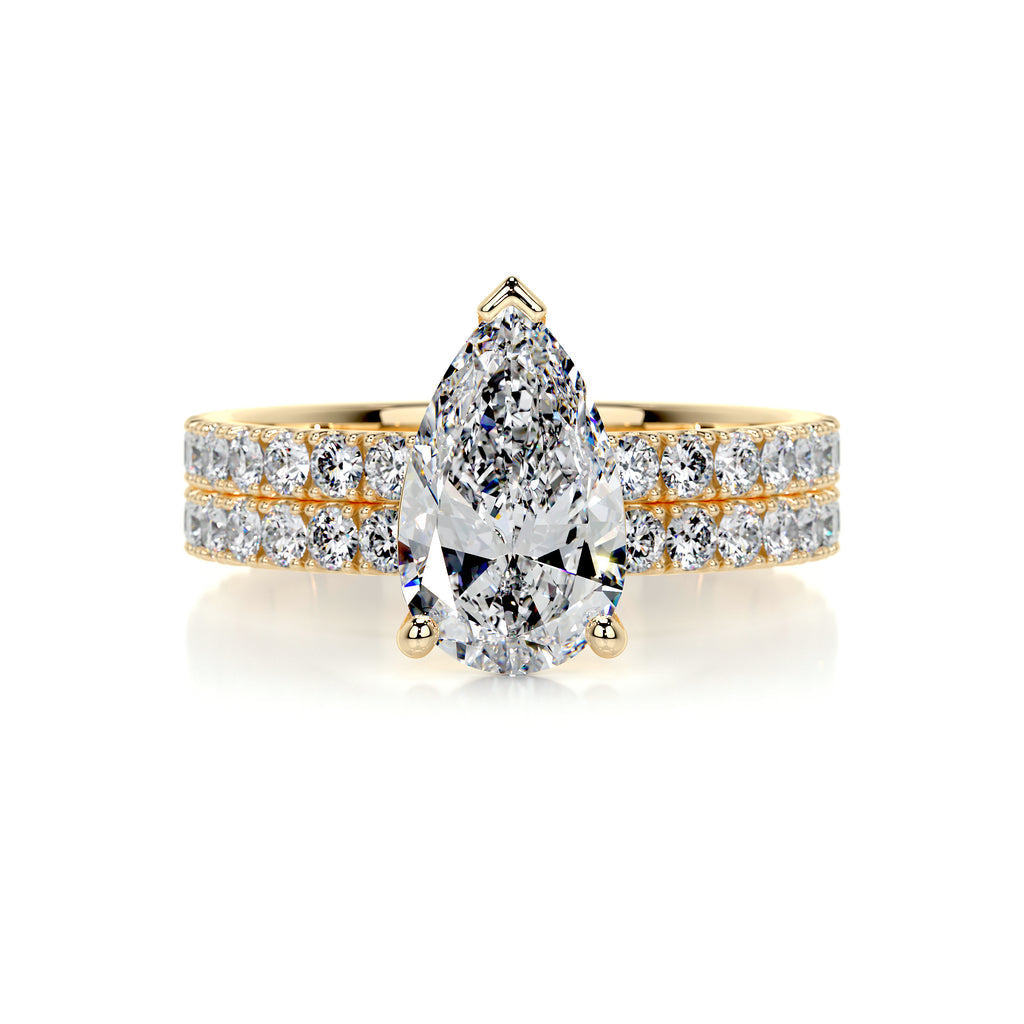 Pear Pavé Engagement Ring Set
