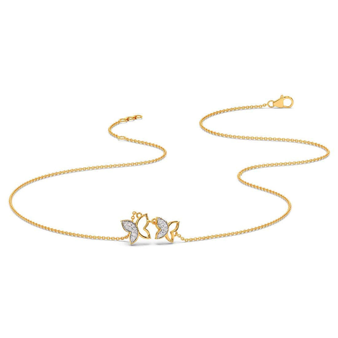 Round CVD Diamond Butterfly Pendant Necklace Designs
