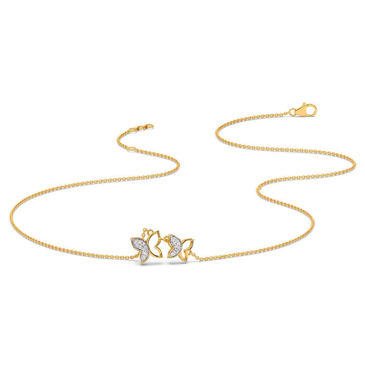 Round CVD Diamond Butterfly Pendant Necklace Designs